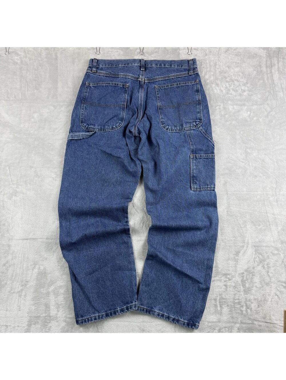 VTG Rustler Carpenter Jeans Men's 32x30 Blue Denim Workwear Carpenter Pants Y2K